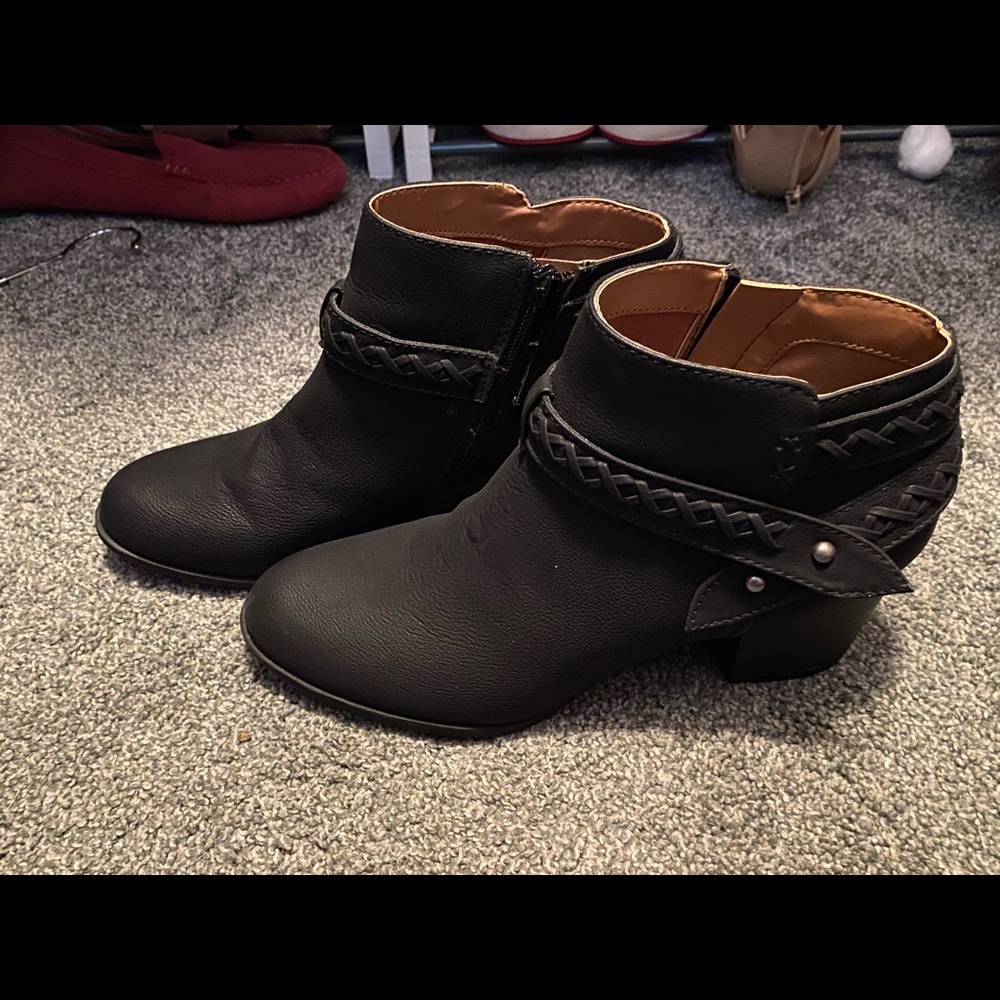 Indigo black booties! Only used once